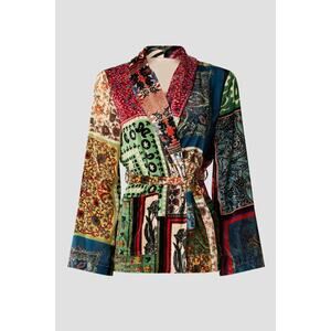 SFIZIO Melissa Velvet Floral Patchwork Print Blazer Robe Top Sz S 4 (Ret $472)